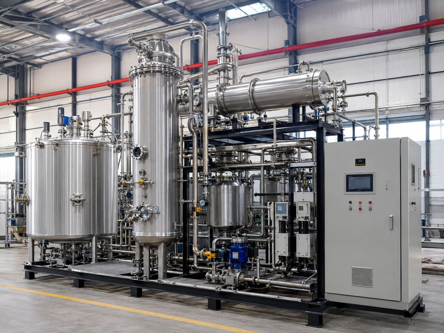Industrial ethanol solvent recovery system for recovering used ethanol from production streams