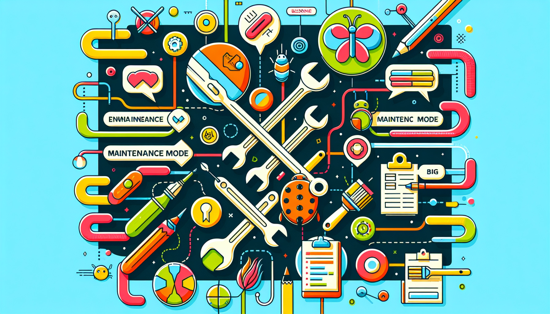 A visual representation of reasons to enable maintenance mode on a WordPress site.