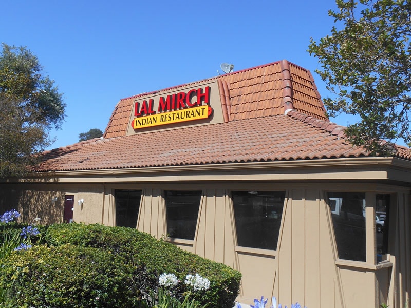 Custom channel letter sign for Lal Mirch Indian Restaurant in Agoura Hills, California.