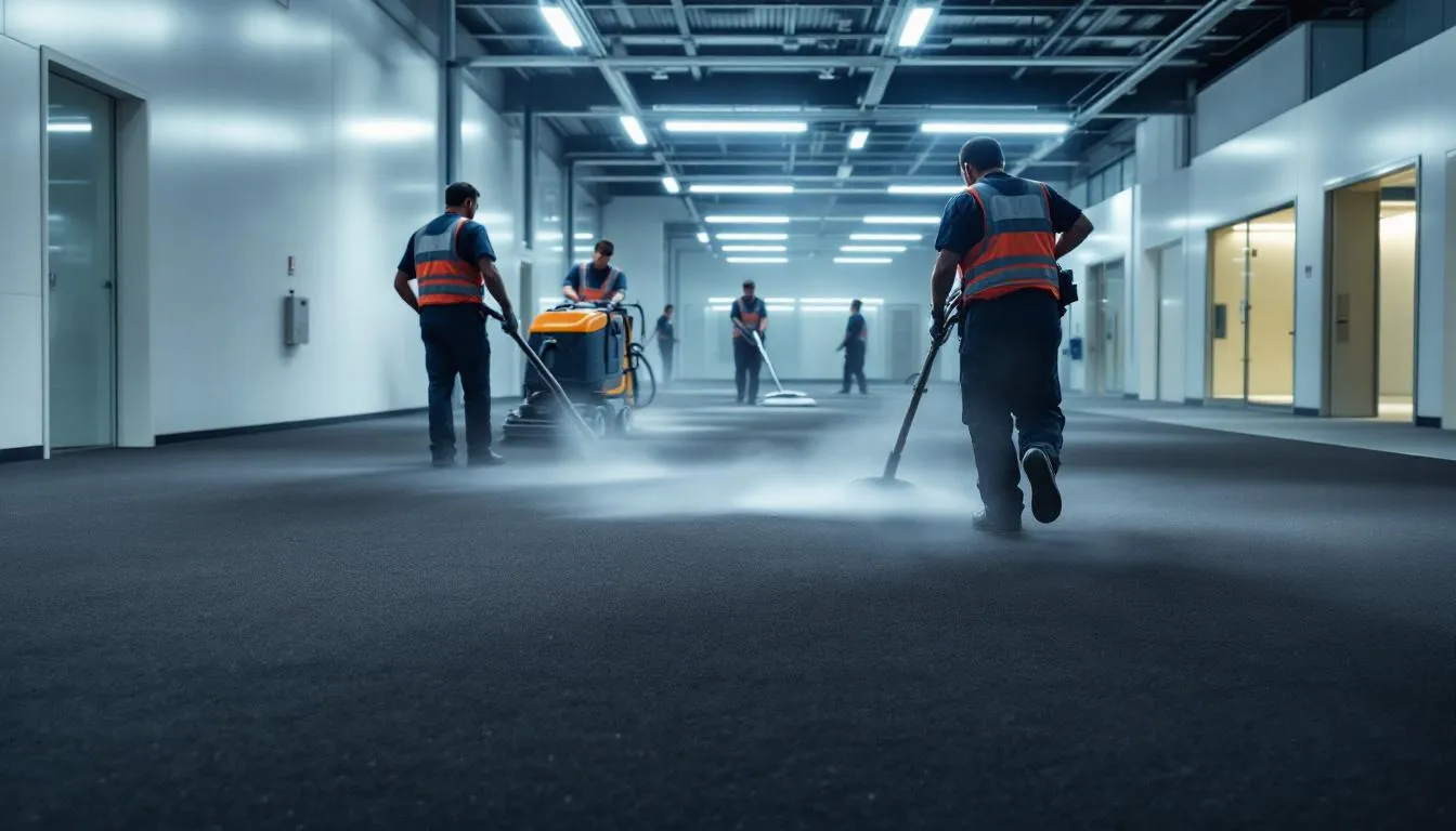 Advanced carpet cleaning techniques being demonstrated.