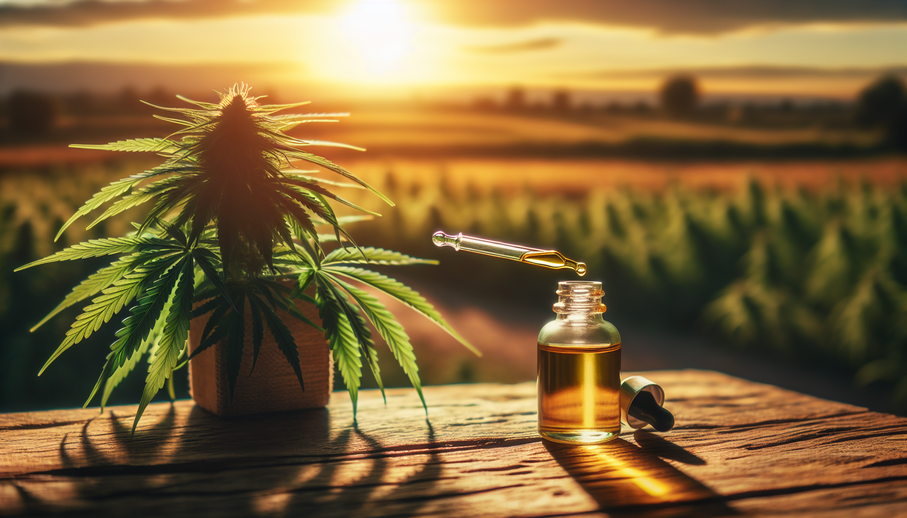 CBD oil and cannabis plant