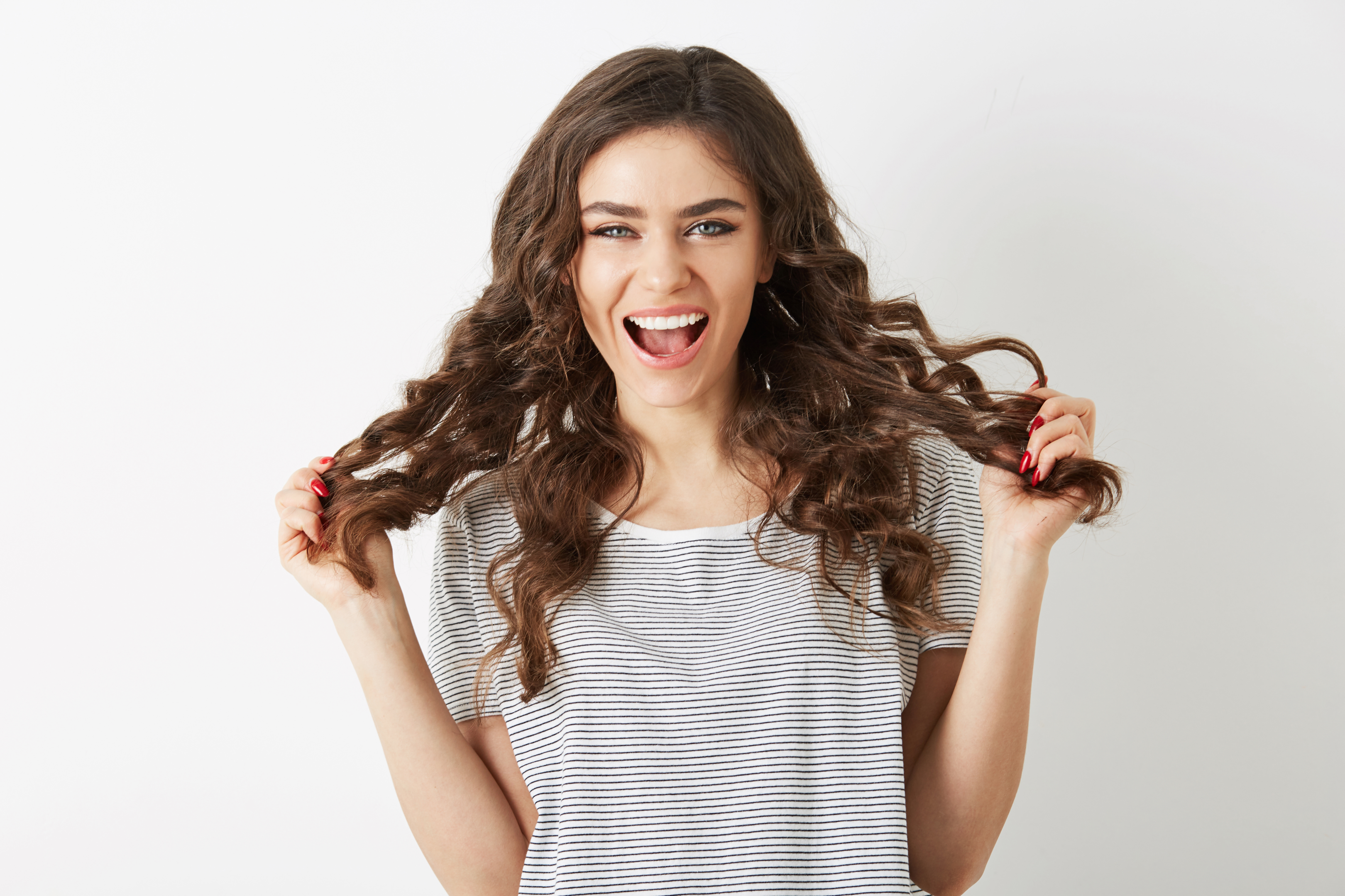 A young girl with beautiful and healthy hair.