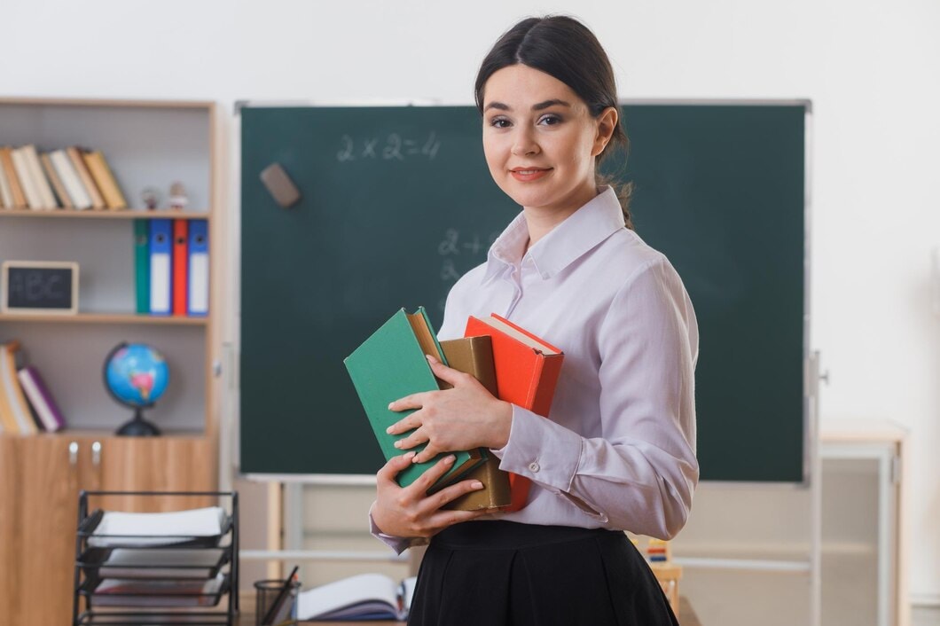 Teacher holding book