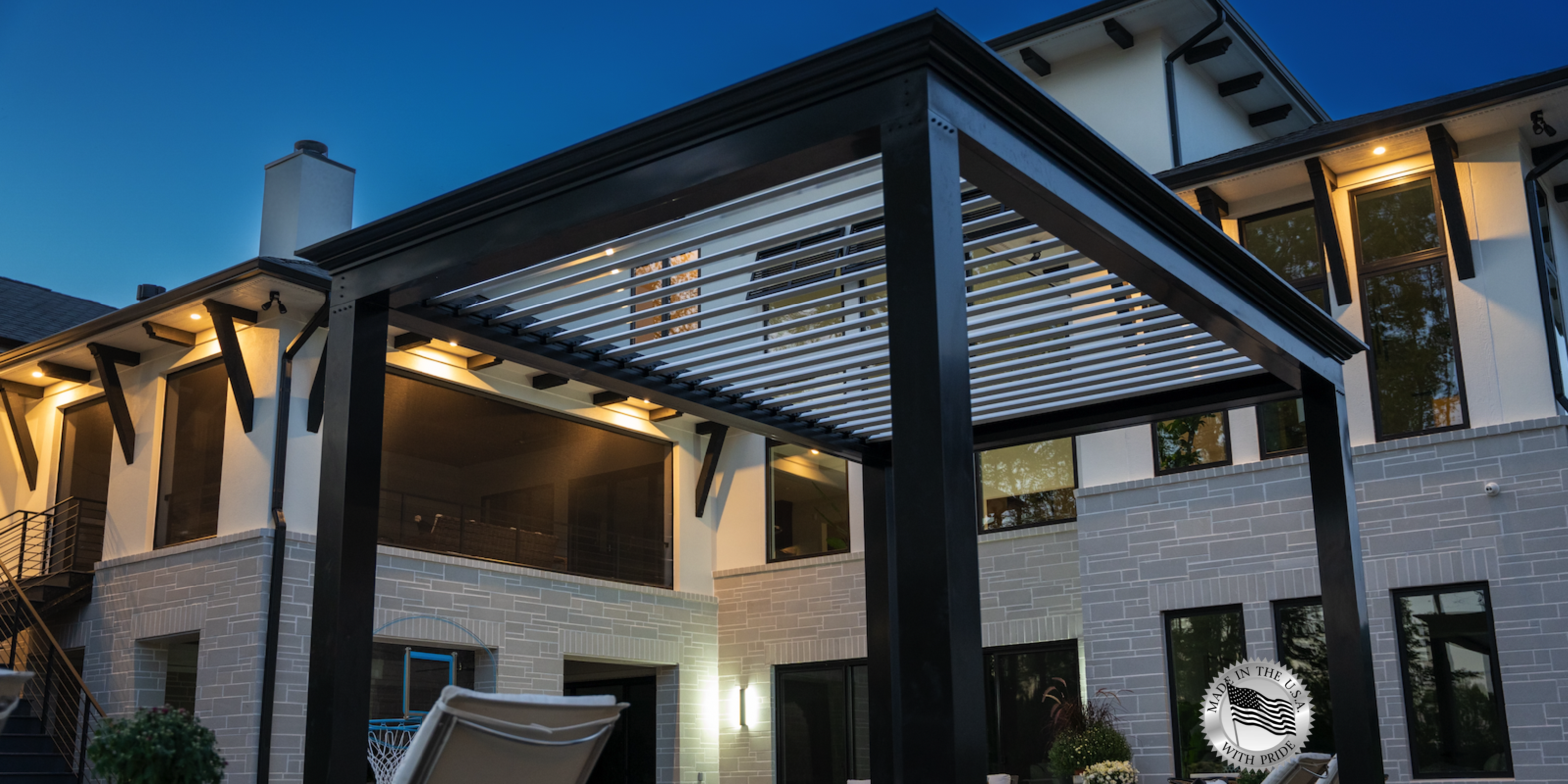 10 x 12 pergola built to host people at luxury home