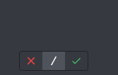 Screenshot showing the red cross (disable permissions) and green mark (enable permissions) on Discord