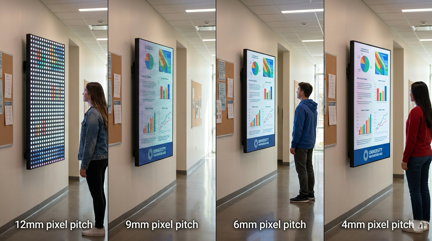 What is Digital Signage Pitch and Why Does It Matter? 2 lower numbers are better for digital signage pixel pitch