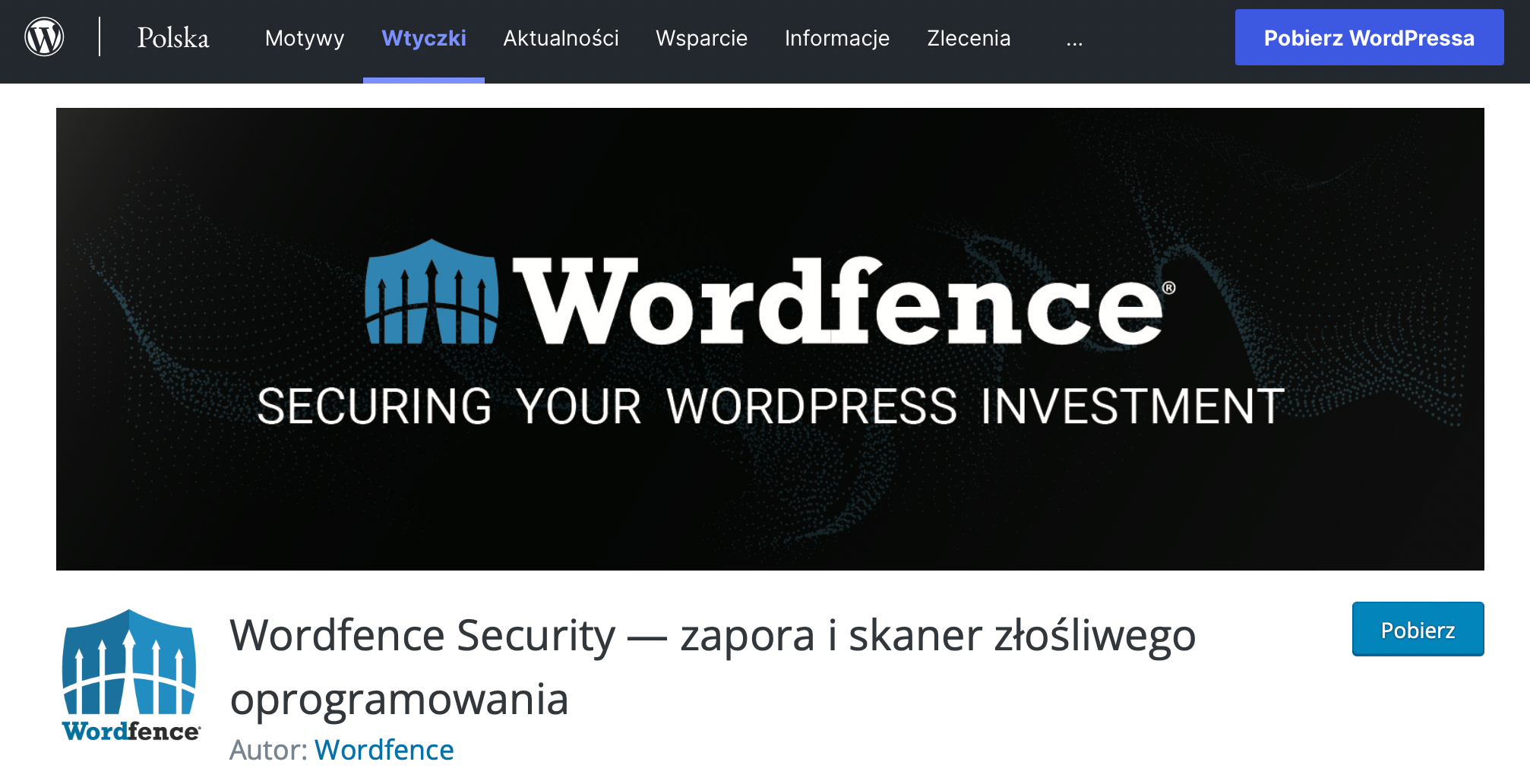 Usuwanie wirusów WordPress - analiza z Wordfence Security (https://pl.wordpress.org/plugins/wordfence/).