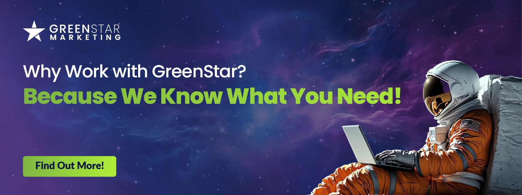 GreenStar Marketing Banner conveying expertise in cybersecurity lead generation for cyber security products and services.