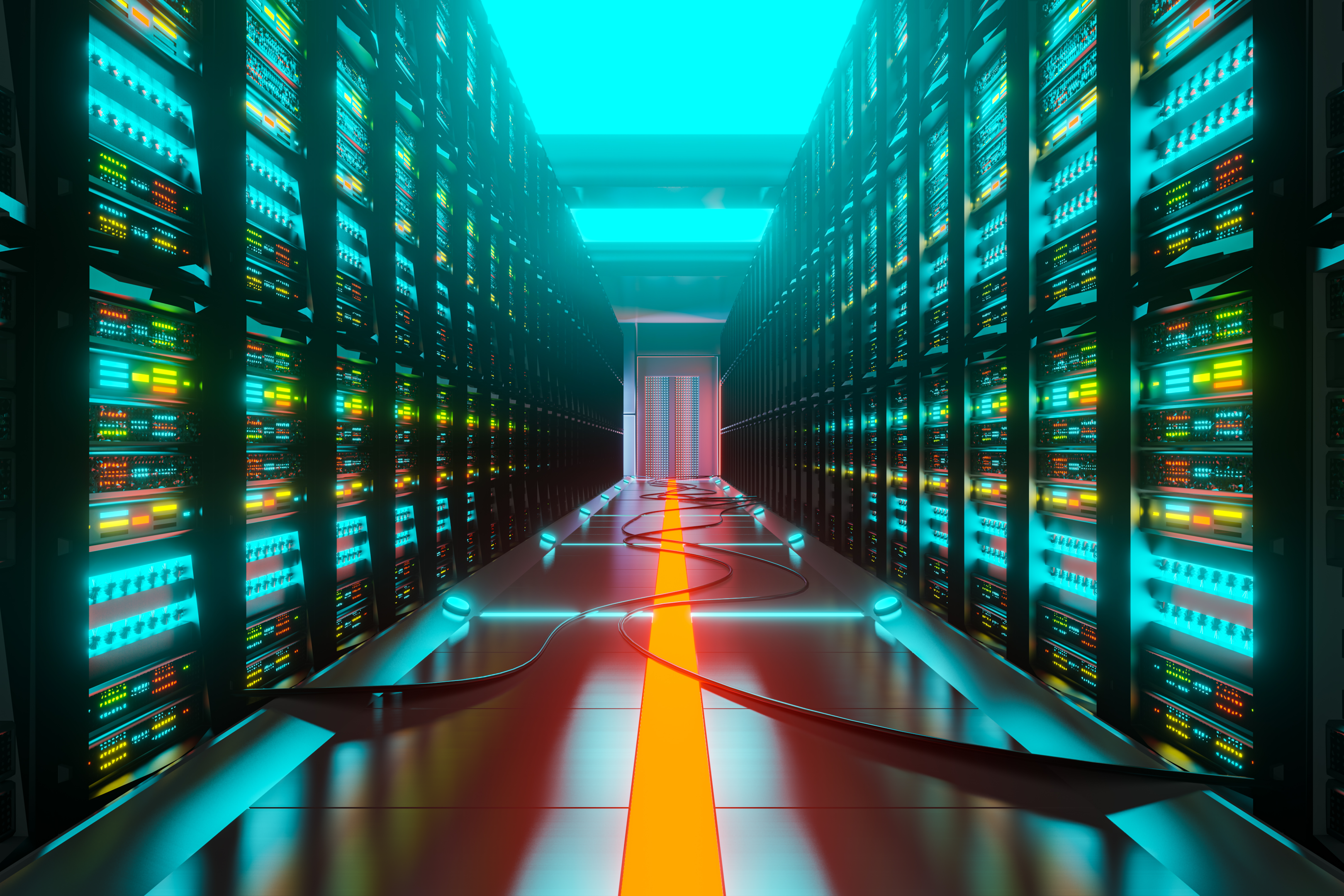 Imagen ilustrativa de una gran base de almacenamiento de datos 
