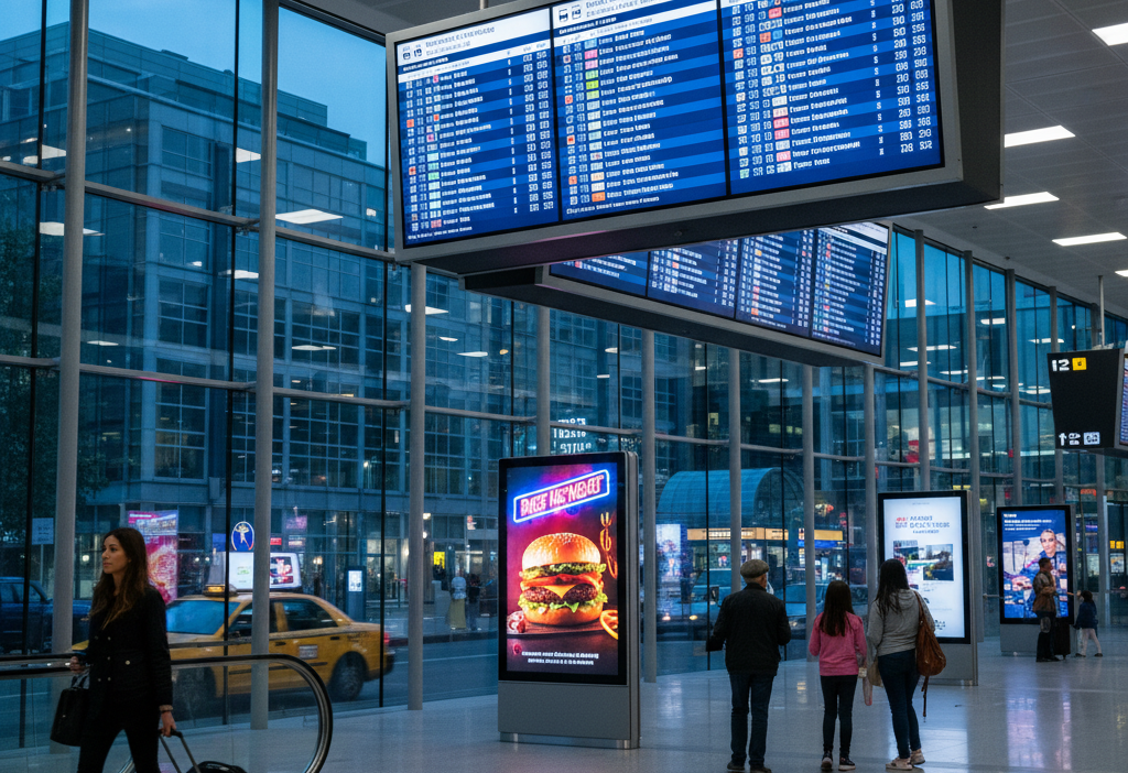 What is DOOH Digital Signage? 18 transit and transportation displays