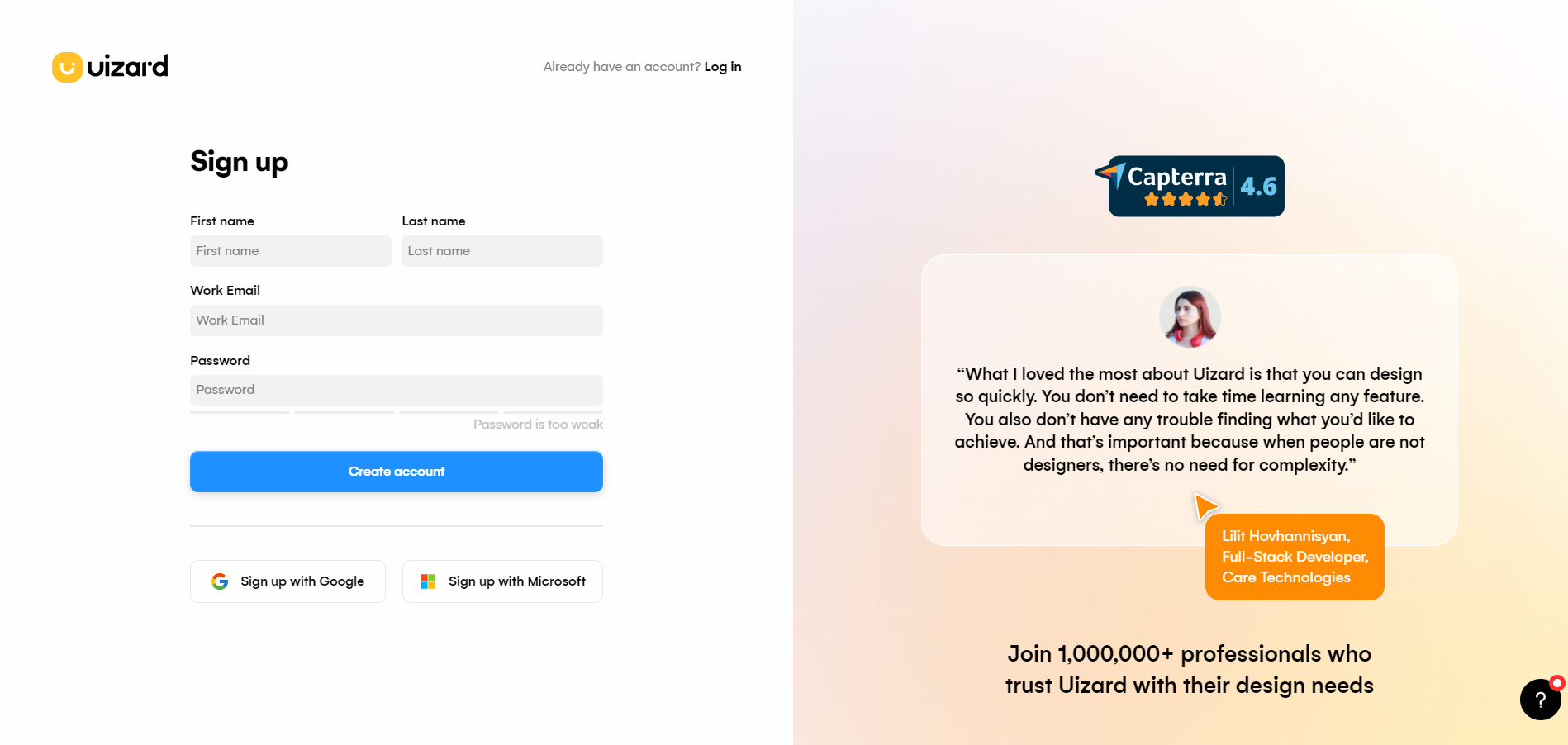 Sign up for Uizard and set up your project