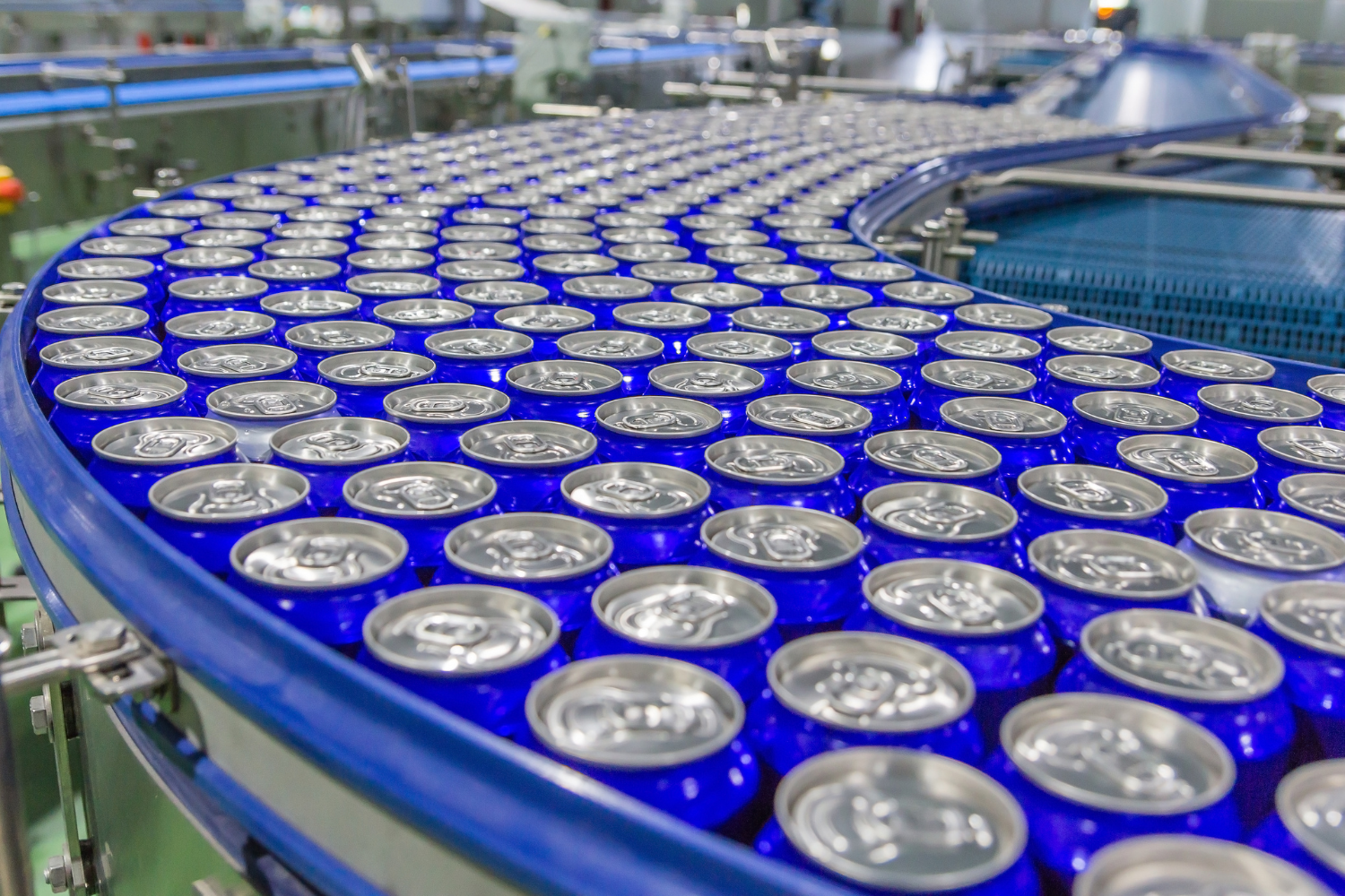 Production of nutrition drinks in a factory.