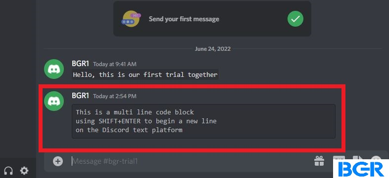 This is how multiple lines of code blocks in Discord are created.