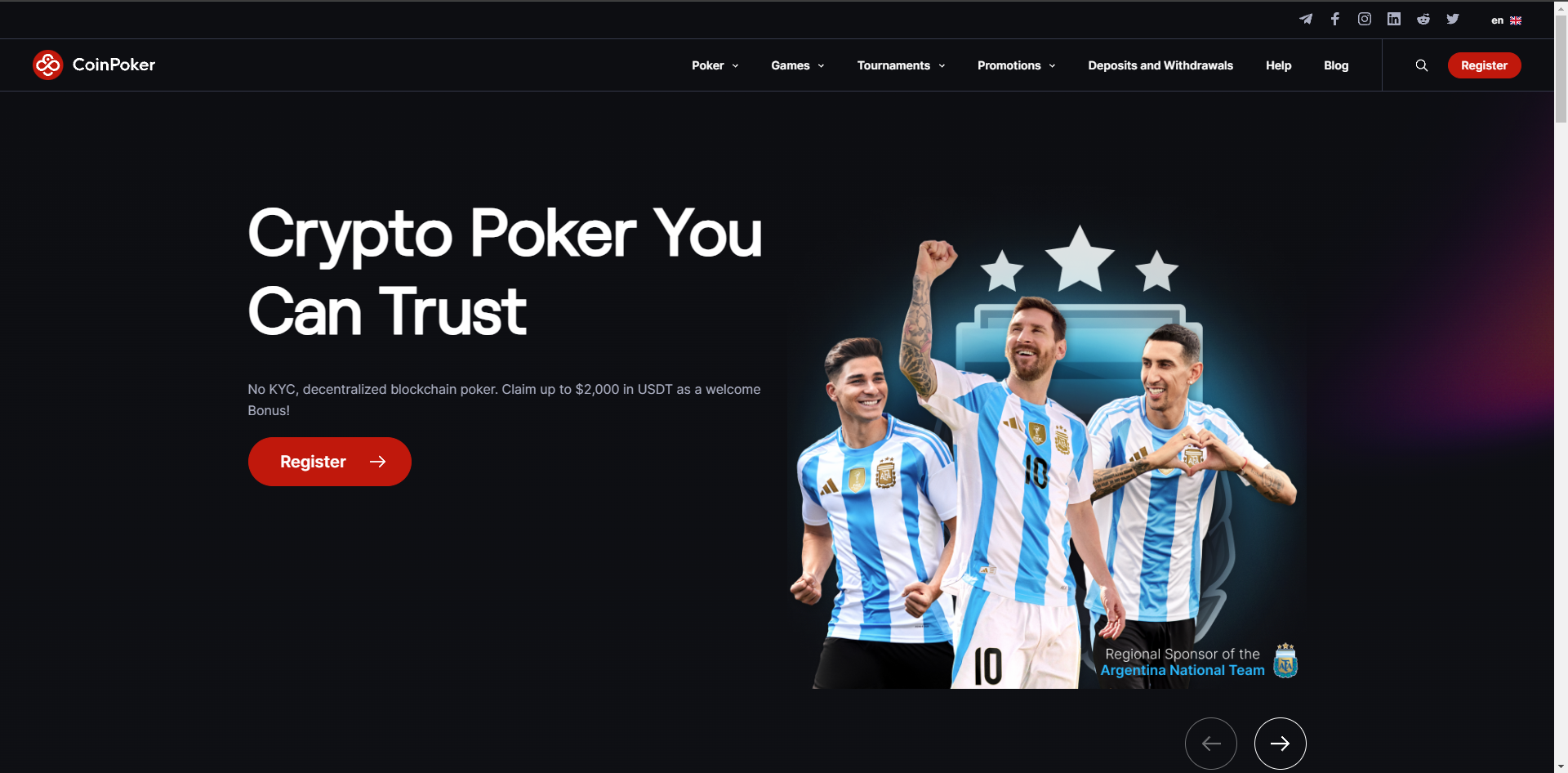 Coinpoker - Website Screenshot