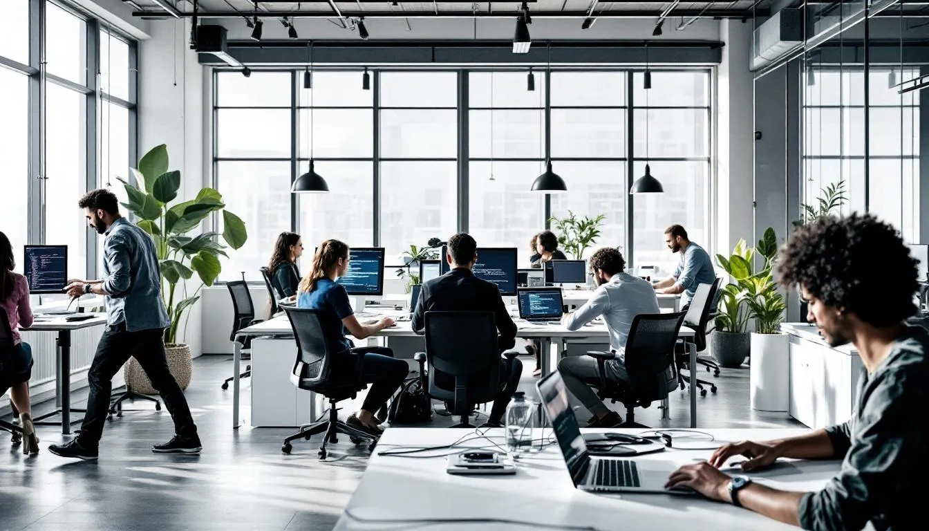 Web development services in Manchester, highlighting a collaborative team at work.