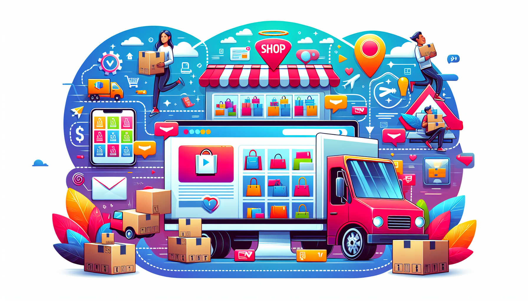 A visual representation of the dropshipping business model in action.