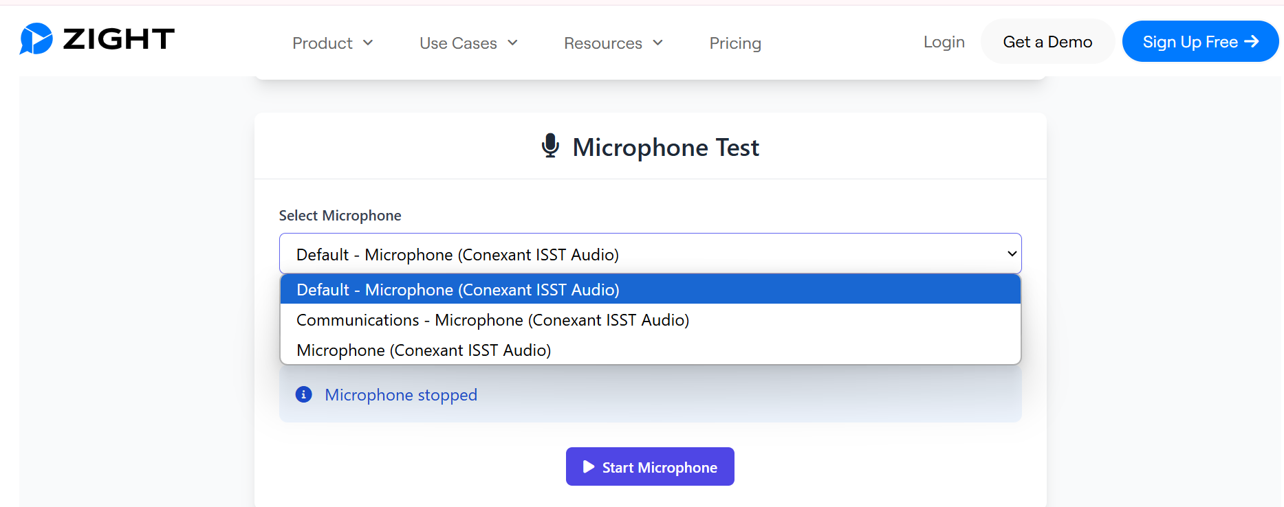 Dropdown at the microphone 