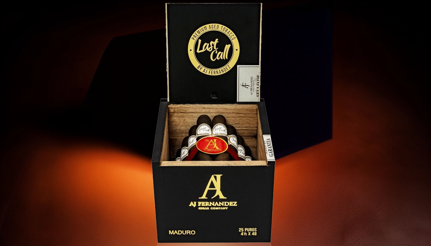 A box of Last Call Maduro cigars