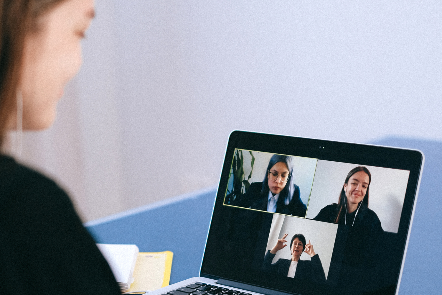 An offshore department on a virtual meeting.