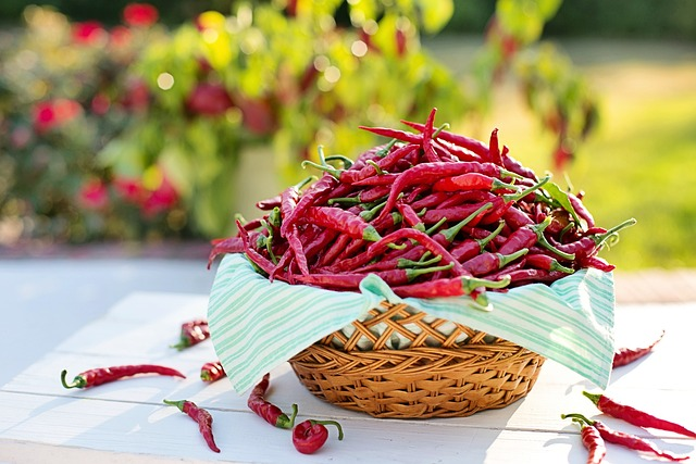 An image of cayenne peppers, chili peppers, red peppers that help break up mucus.