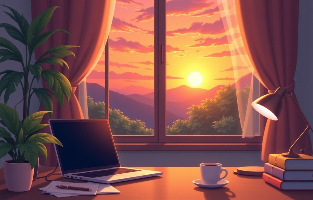 Anime Art AI-Generated Laptop Office