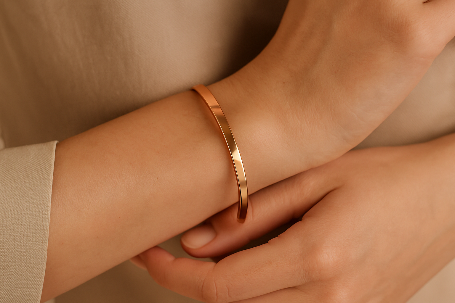 Cietā zelta aproce no sarkanā zelta