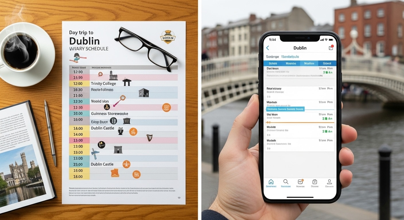 Printed and digital schedules for a well-organized and stress-free day trip