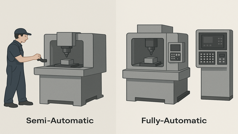 Semi automatic system require an operator, wheras fully automatic doesn't need one