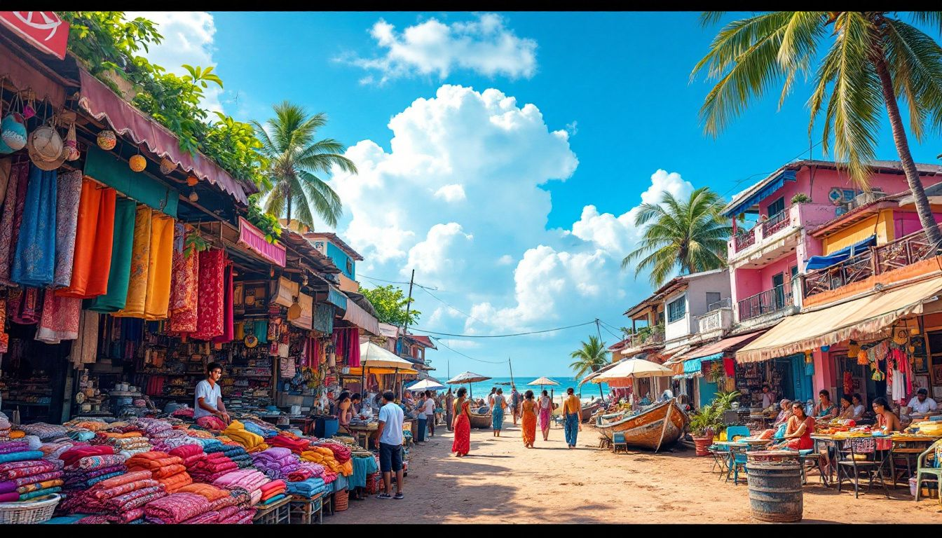 A bustling marketplace in Goa illustrating the challenges of running a business.