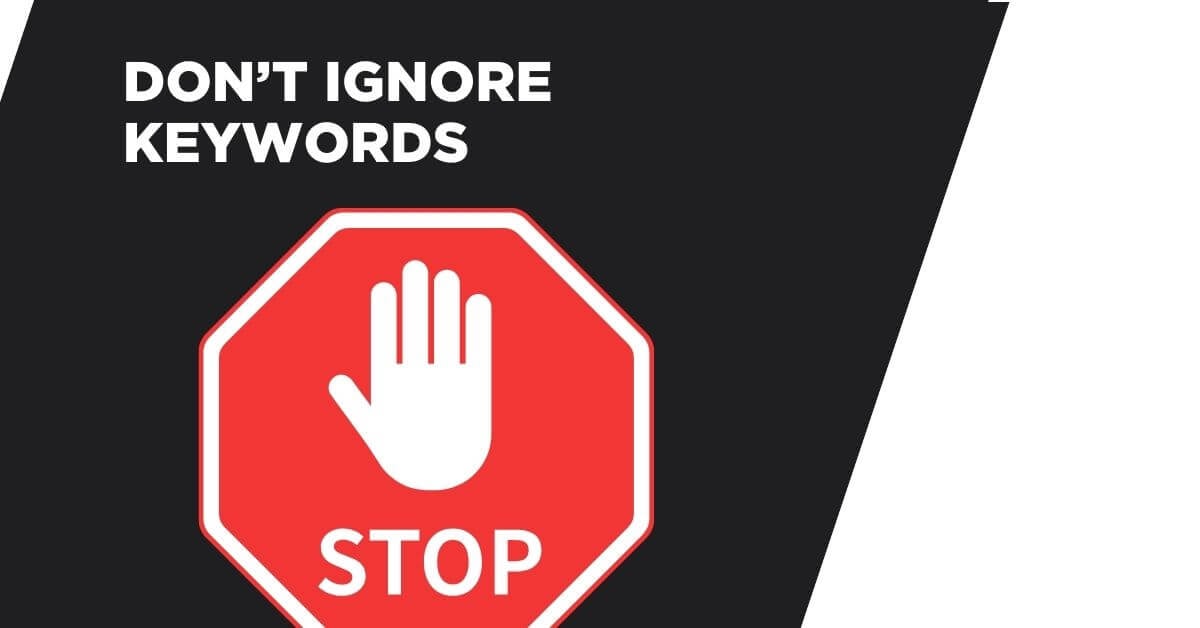 Don't ignore keywords on cover letters or on resume sections
