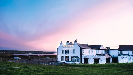 The Causeway Hotel over looking the Causeway Coast at sunset