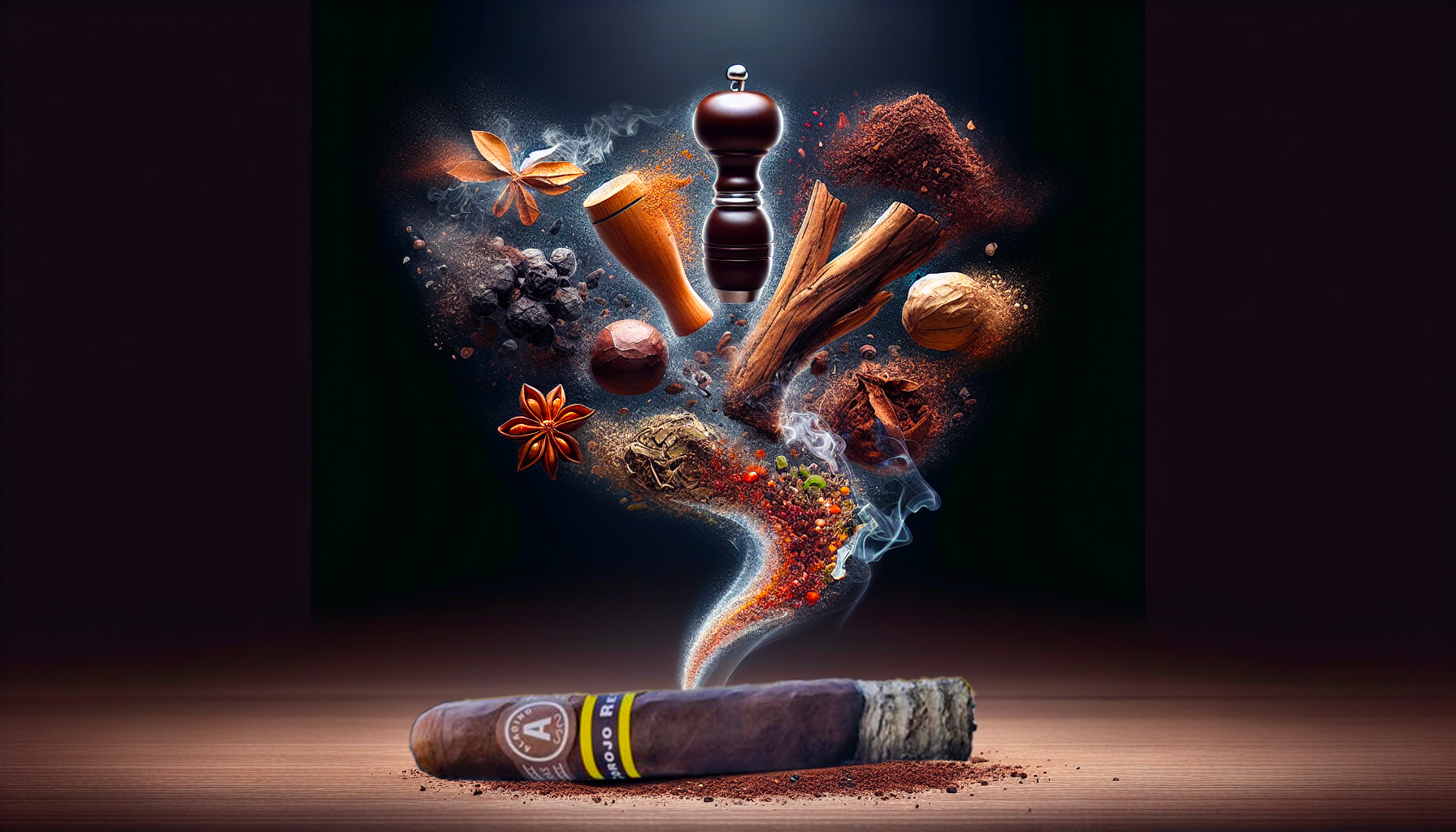 Flavor evolution of Aladino Corojo Reserva cigar