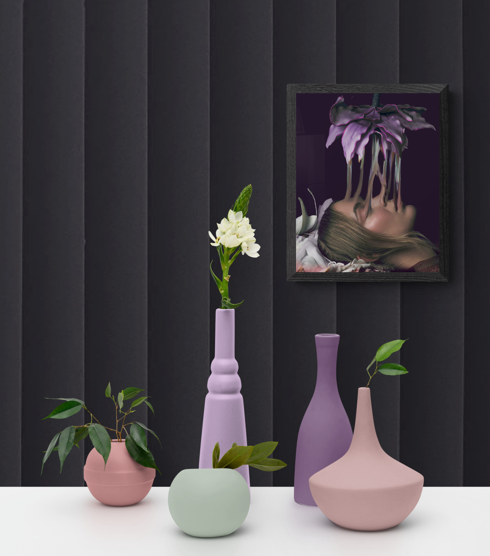 "Feeding on nature" by artterra artist, Chahat Soneja, is the inspiration to this plant and planters collection colour scheme.