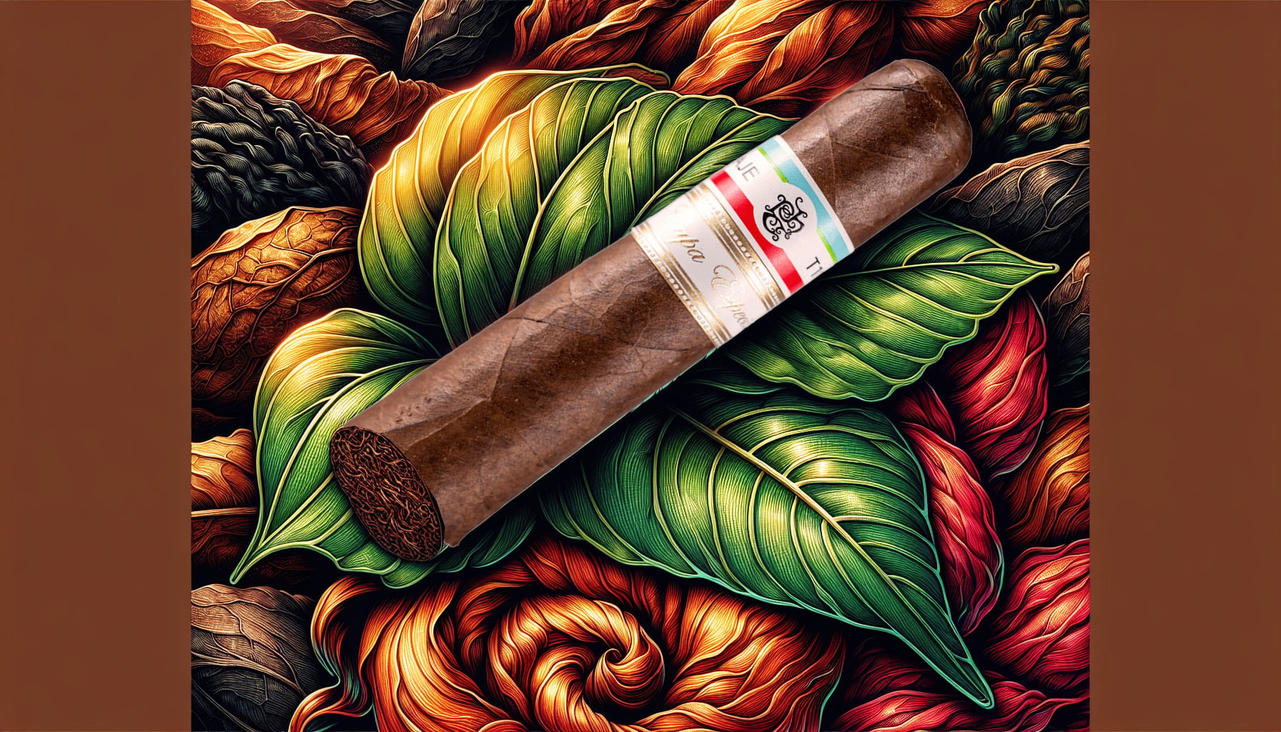 An artistic representation of premium features of Tatuaje cigars, highlighting their rich flavor profile.