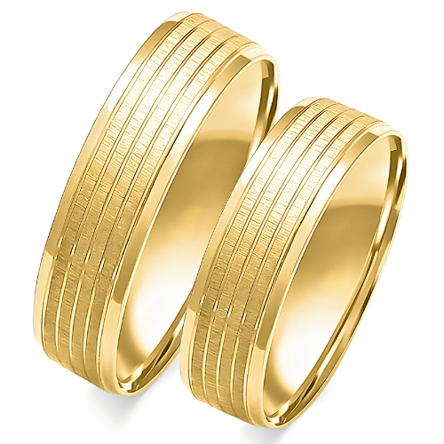 Matiniai vestuviniai žiedai geltono aukso - fashiongold.lt
