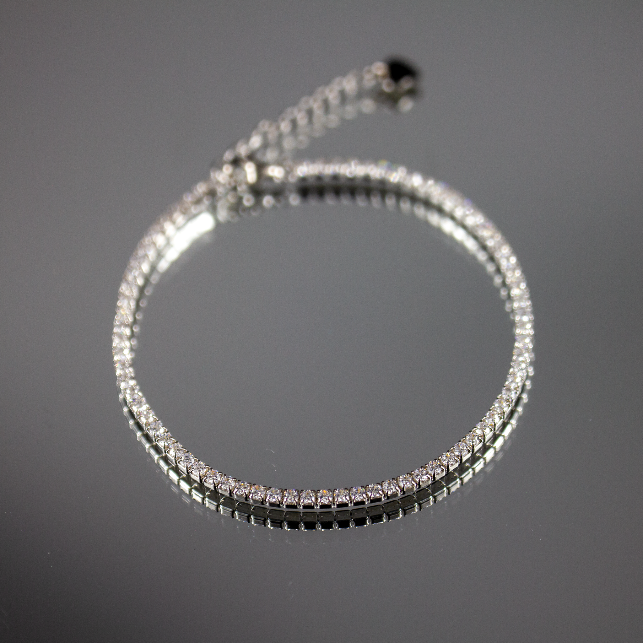 silver tennis bracelet