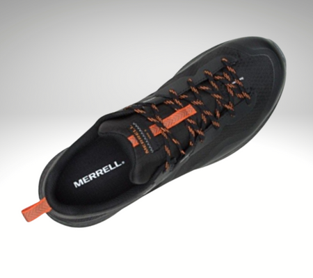 The logo on the insole of a walking shoe.