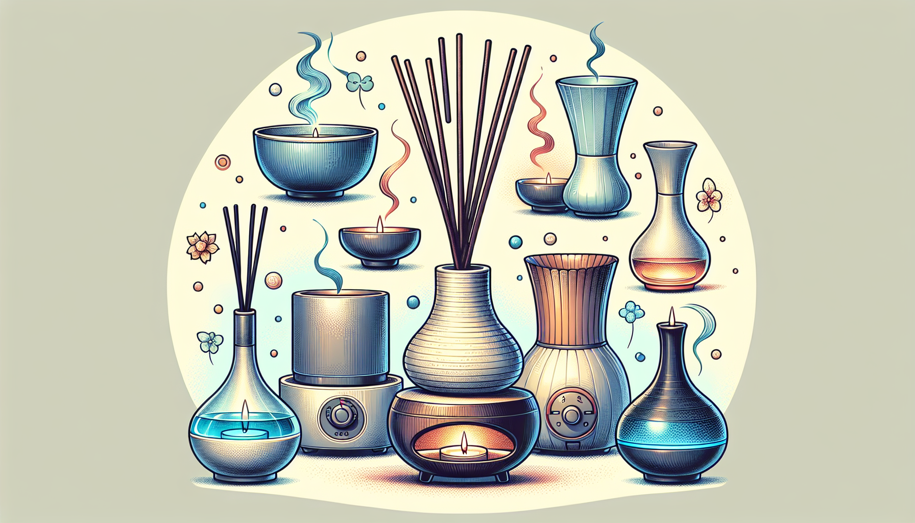 Various types of fragrance diffusers
