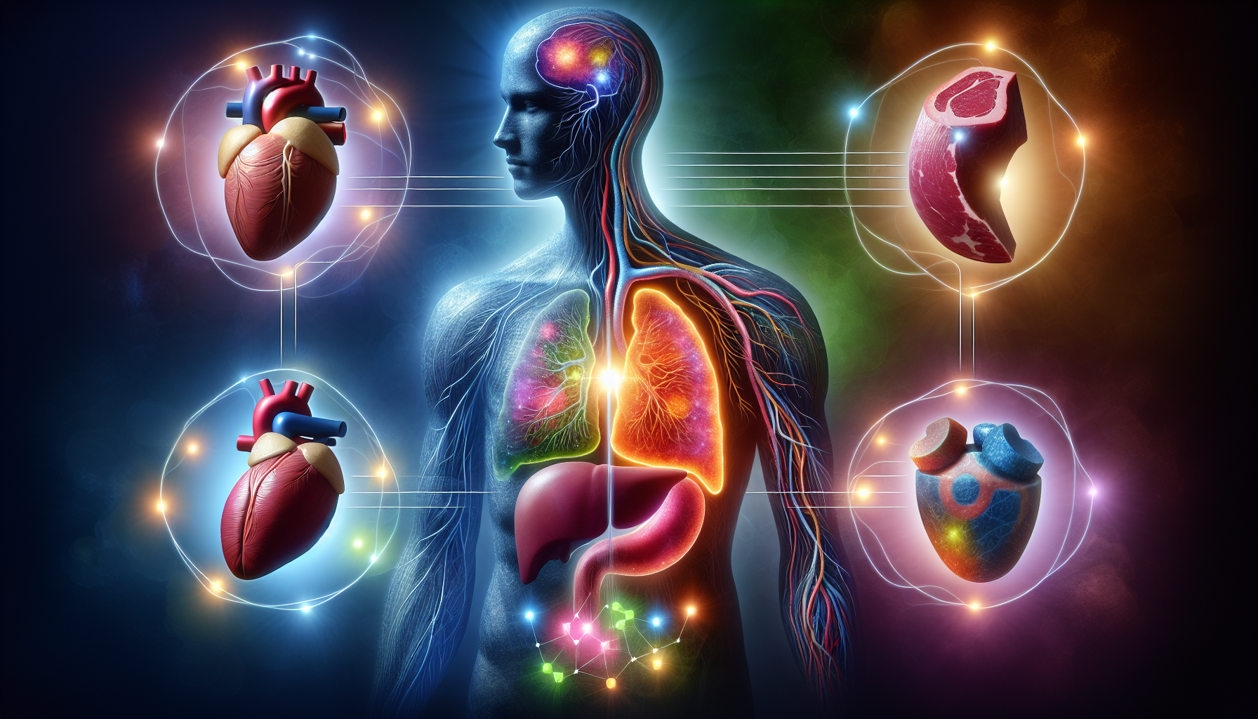 Illustration of synergy between supplements and body organs