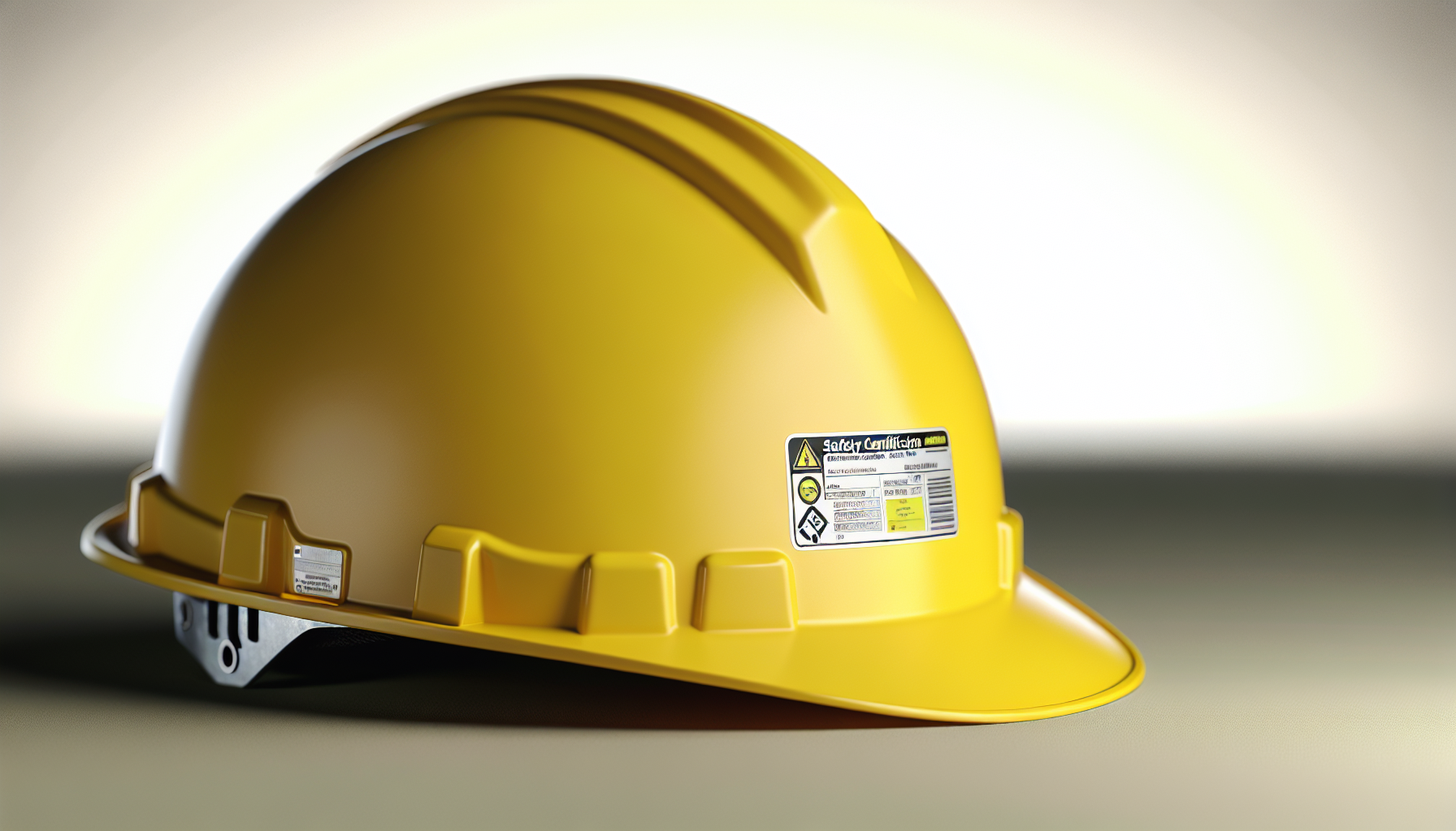 Hard hat with safety certification label