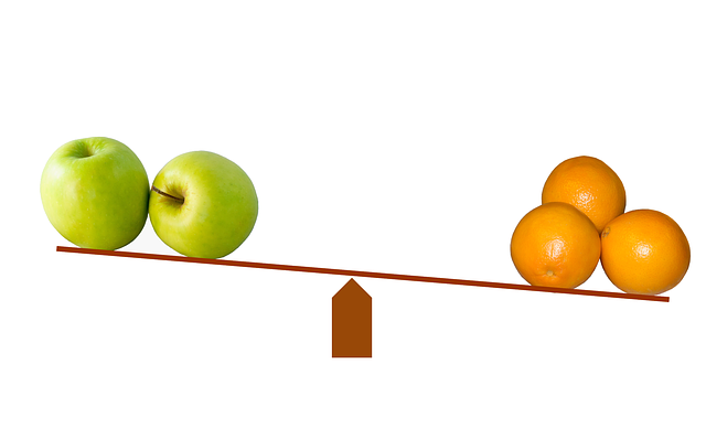 apples and oranges on a scale symbolizing how your product listing can boost your search volume