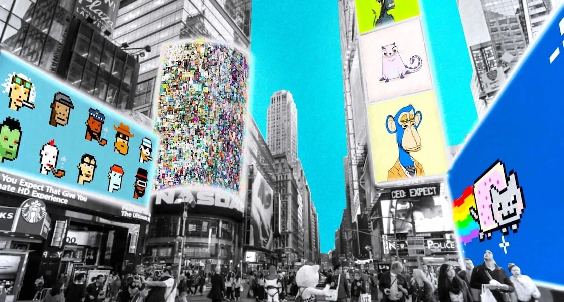 memecoins - Digital asset - asset managers - regulatory clarity – settlement – institutions – banks – derivatives – Artificial Intelligence – bitcoin – blockchain – blockchain technology – decentralized finance – digital assets An image showcasing Wall Street being taken over by memecoins.