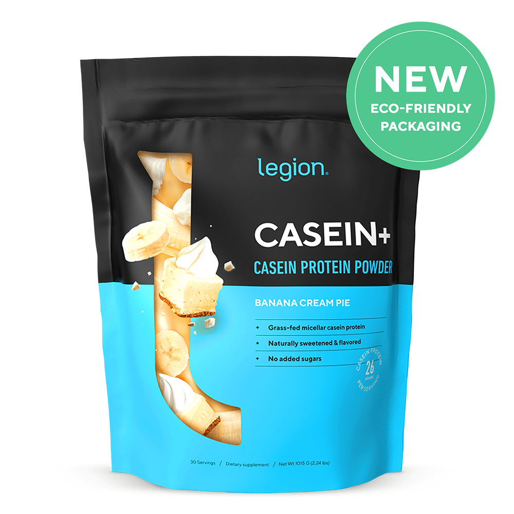 Casein protein powder with 26 g protein per serving