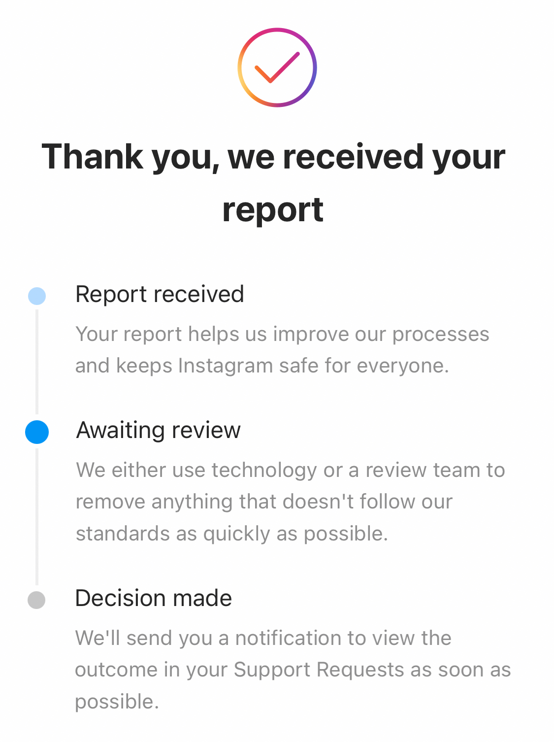 Screenshot of three dots to report a post