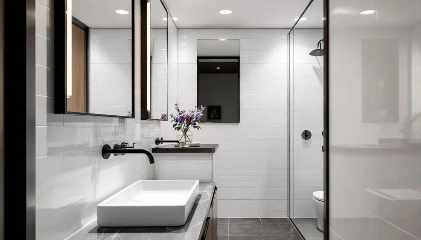 Matching fixtures with bathroom design, featuring coordinated colors and styles.