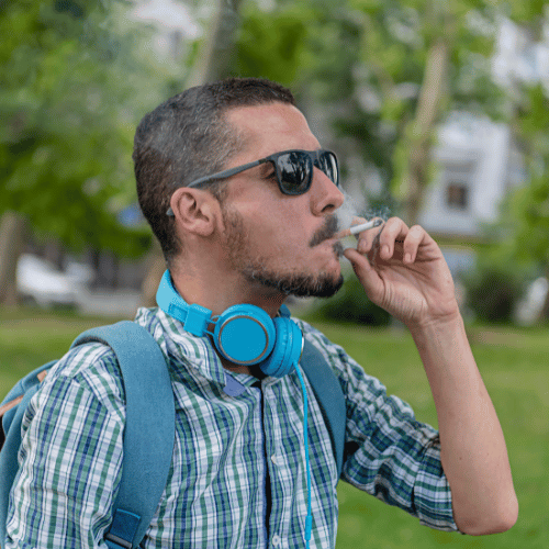 person smoking outside