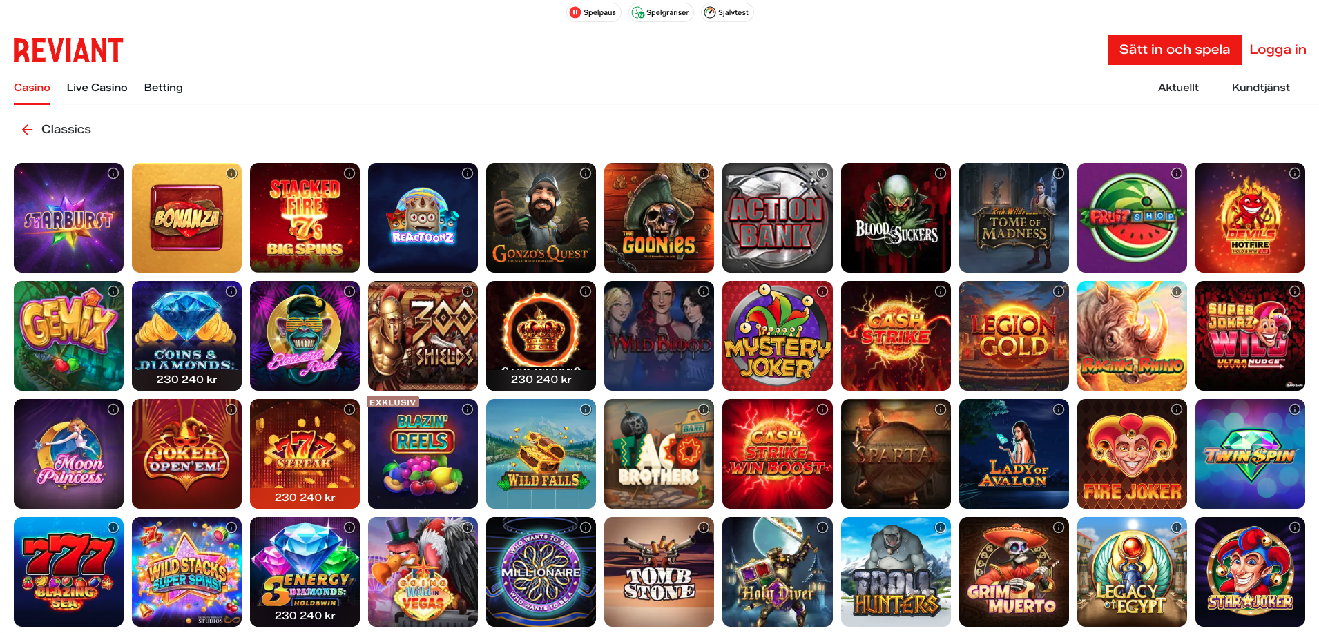 Reviant casino slots – klassiska spel och online casino på nätet med svensk licens, free spins, bonus och snabba uttag för svenska spelare