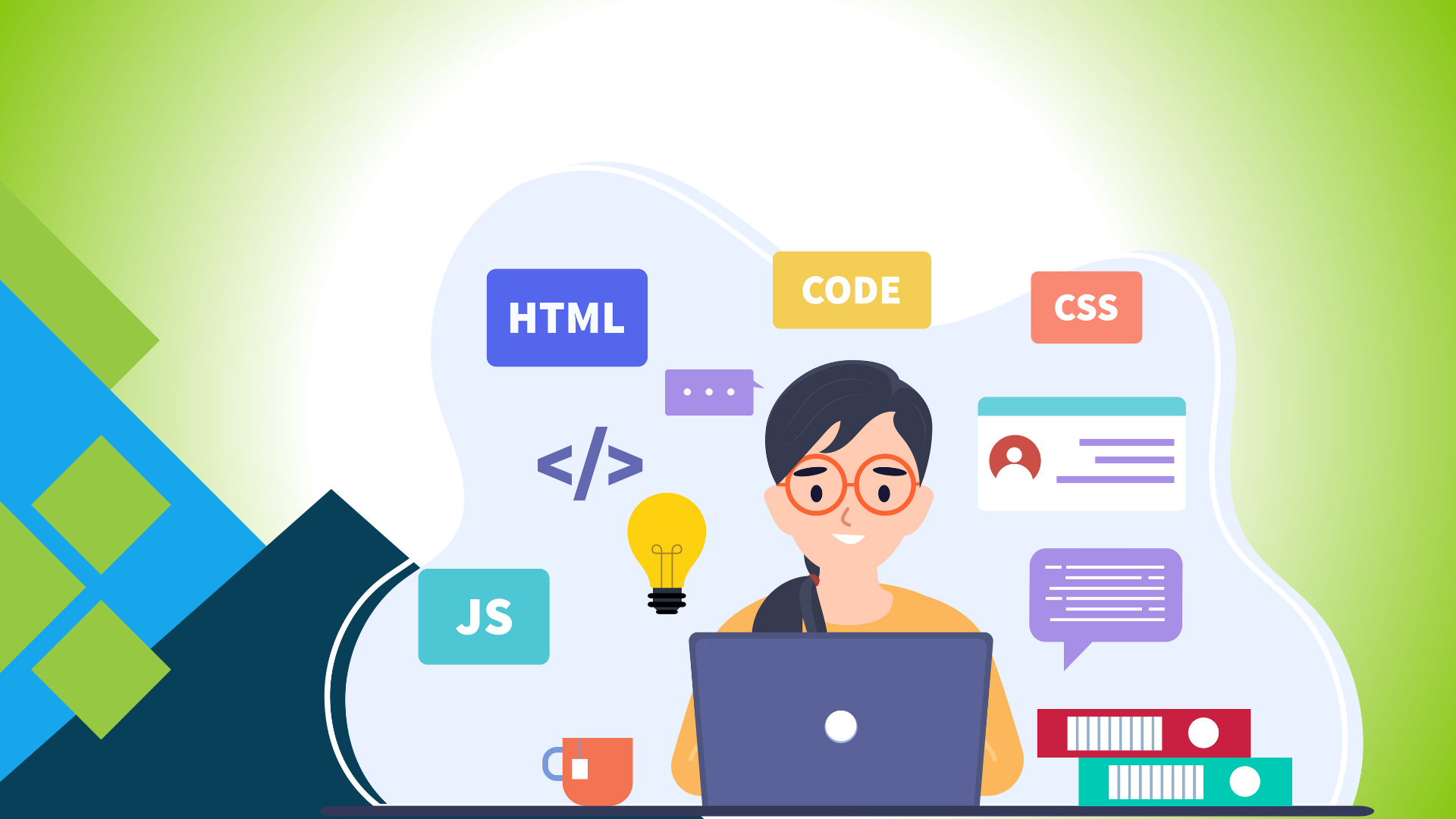 A lady developer is creating web application using single page applications JavaScript libraries code execution with different JavaScript frameworks