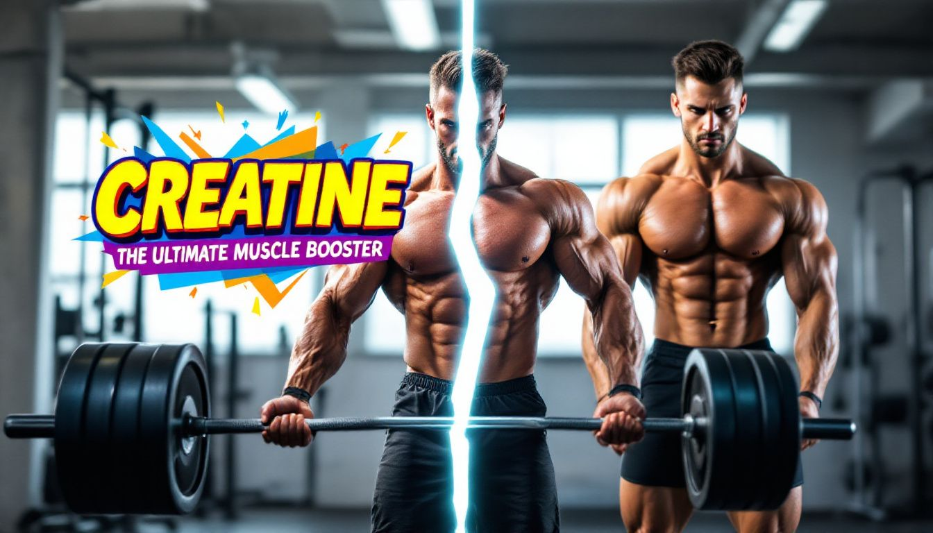 A person lifting weights, showcasing muscle gain and creatine supplementation effects.