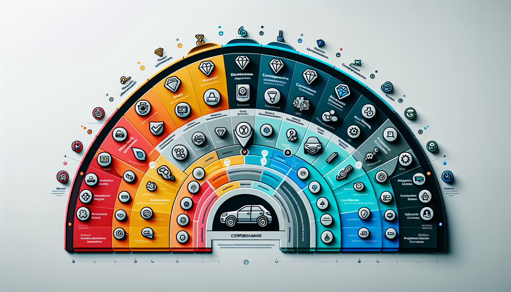 A visual representation of different coverage options for vehicle service contracts.